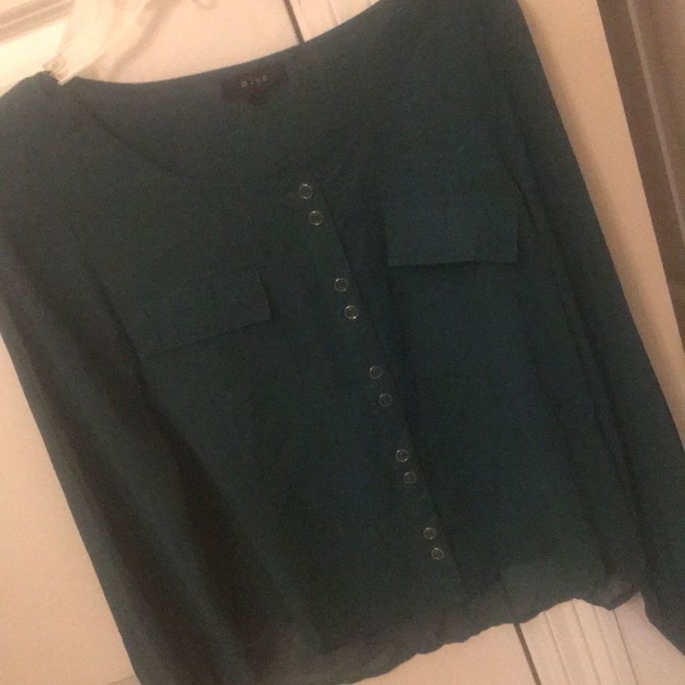 Sheer dark green blouse